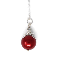 14mm Red Christmas Ball Necklace & Earring Set
